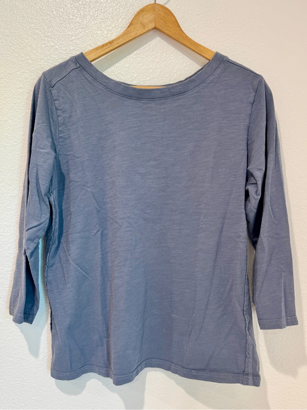 Pact Organic Cotton Soft Slub Boatneck Top Slate Blue Minimalist Granola Girl L